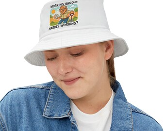 Funny Bucket Hat - Working Hard or Hardly Working?