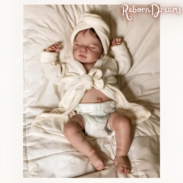 30cm Lifelike Full Silicone Closed Eyes Reborn Doll Girl-Loulou