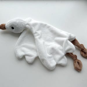 Plush goose baby lovey for cuddle and baby shower gift