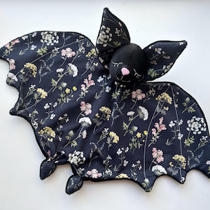 Personolized Baby Bat lovey blanket, bat plush for baby shower gift