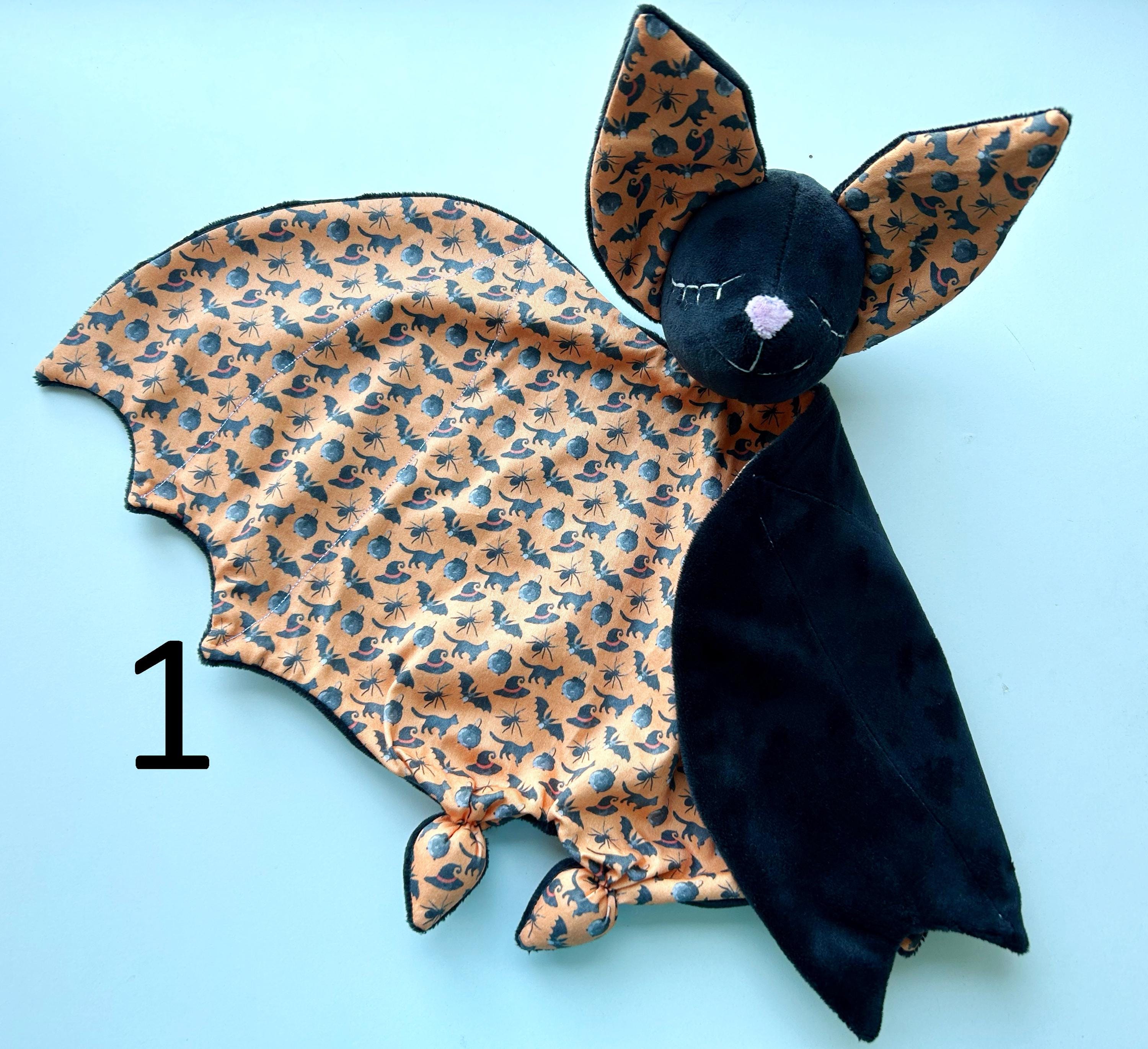 Bat plush lovey blanket for cuddle and baby shower gift
