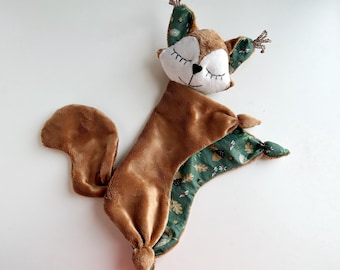 Manta de peluche para bebé con forma de animal, ardilla
