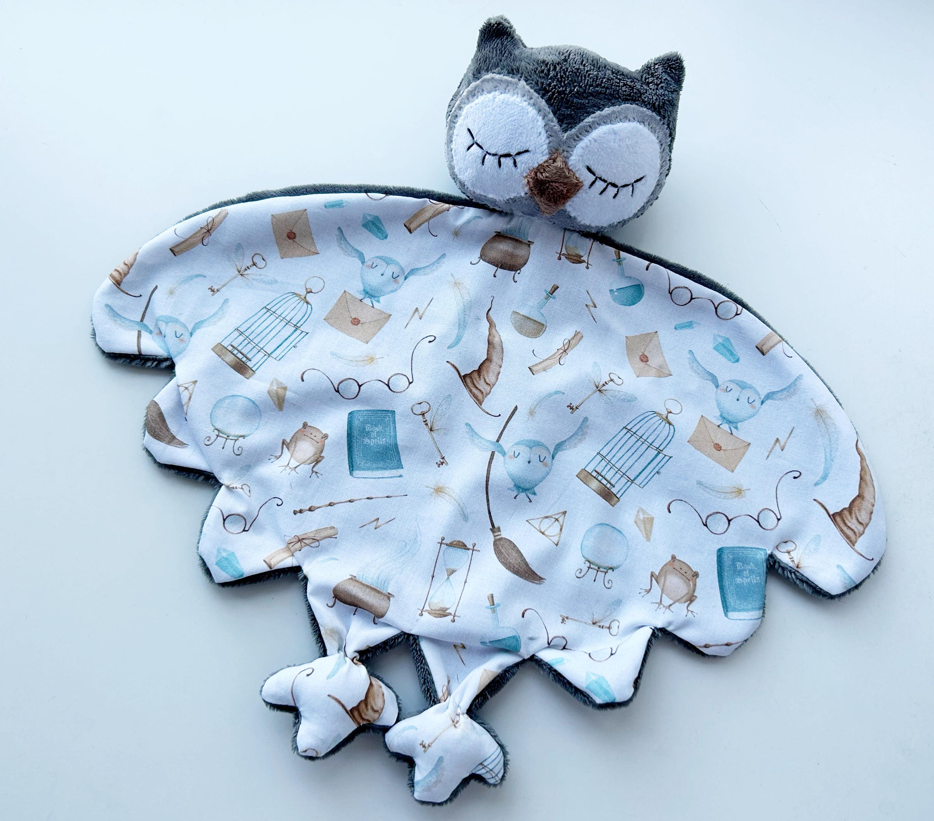 Magic owl lovey blanket for little wizard Potter baby shower gift
