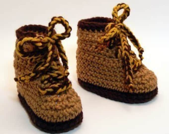 Hiking Boots Crochet Baby Booties 06 Months Etsy