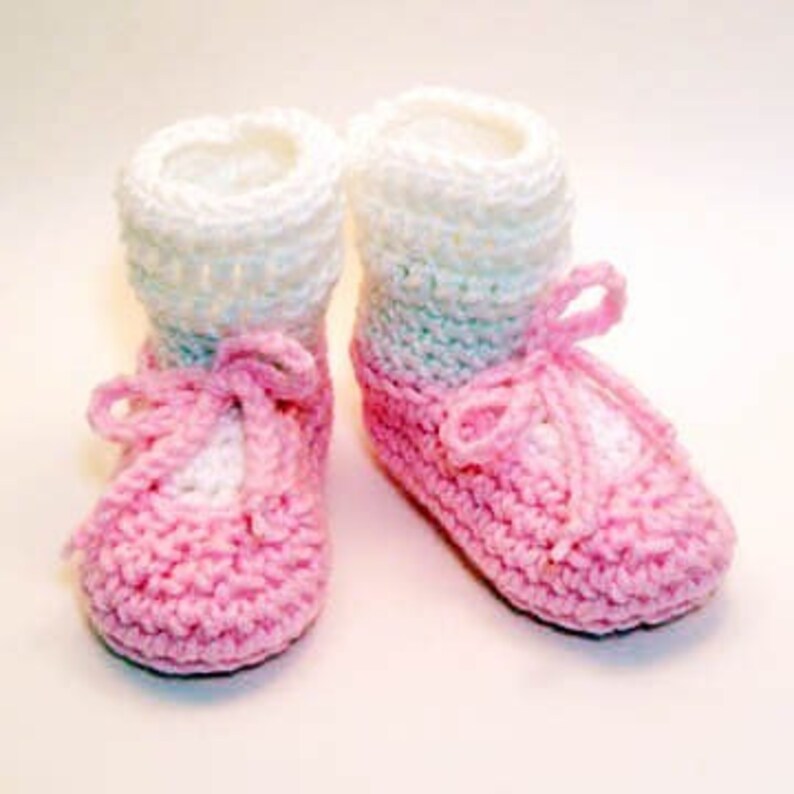 Ballet Slippers Crochet Baby Booties 0-6 Months image 1