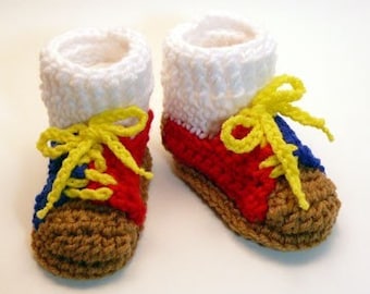Bowling Shoes Crochet Baby Booties 0-6 Months