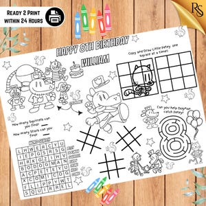Tovaglietta da colorare personalizzata per compleanno DogMan / Attività per feste per bambini / Tovaglietta da colorare DogMan stampabile da scaricare in formato digitale l Compleanno per bambini fai da te