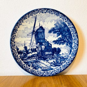Vintage Delft Wall Plate: &quot;De Zomer&quot; Summer Scene, 1960s Chemkefa Art
