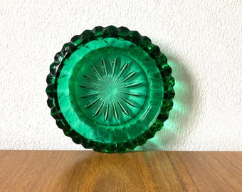 ヴィンテージ アンカーホッキング ガラス フォレストグリーン 灰皿
