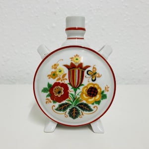 Zsolnay pecs porcelain footed porcelain canteen flask, made in Hungary and signed on the bottom