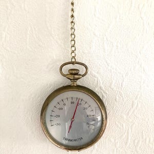 Vintage Pocket Watch Thermometer - 1970s Dutch Wall Hanging