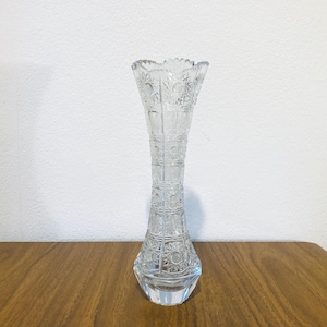 Vintage Boho Hand geschliffene Kristallvase