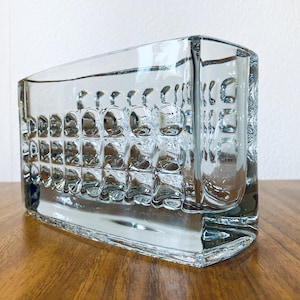 Vintage jardiniere glass vase, Rudolfova hut by by the world renowned Czech designer, Rudolph Jurnikl