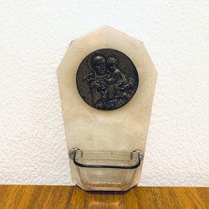 Antique French made holy water font, made in 1920s.