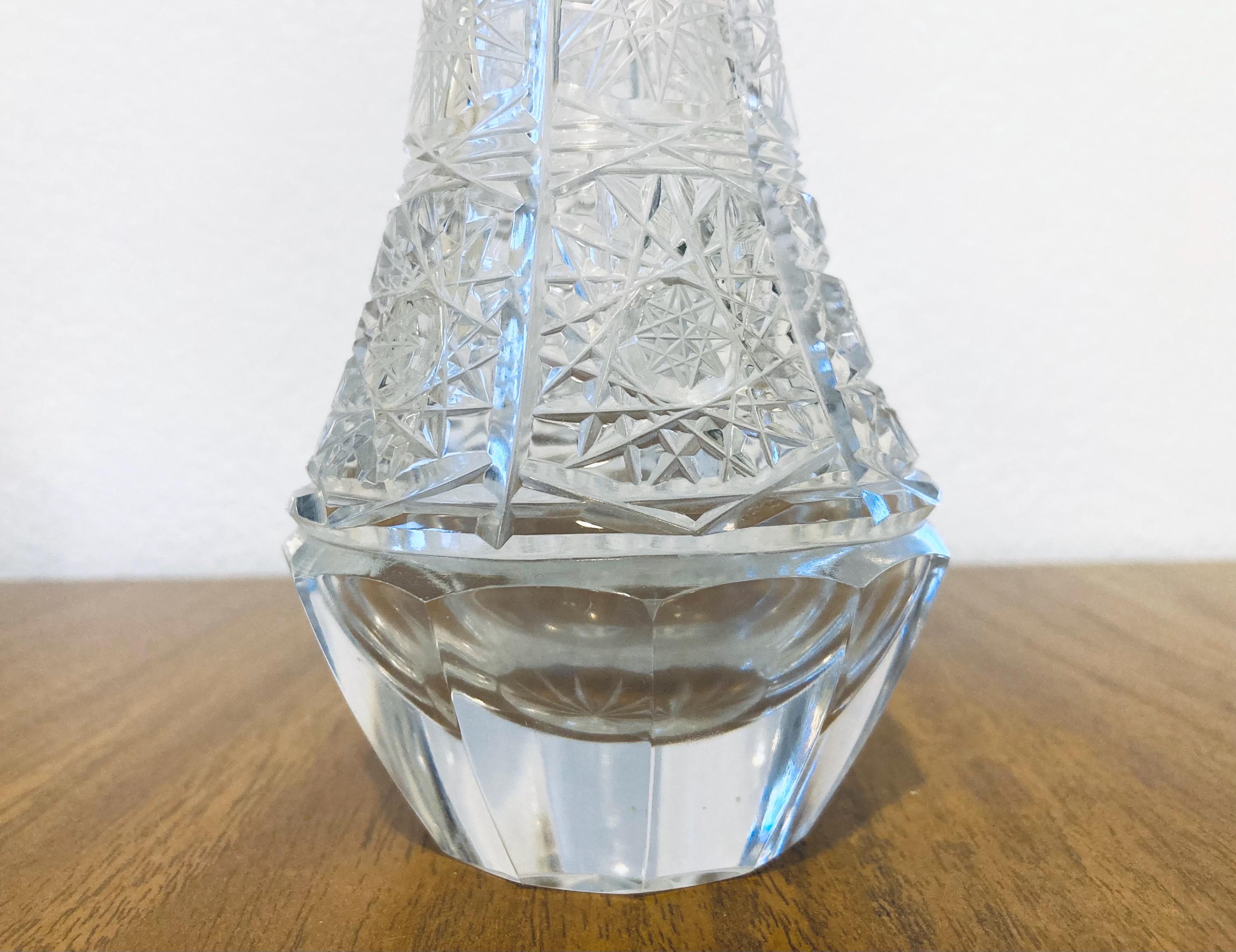 ヴィンテージ ボヘミアン ハンドカット クリスタル花瓶 - Etsy 日本