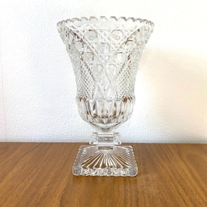Grand vase art déco antique en cristal taillé