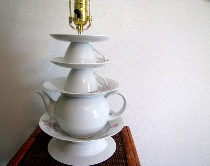 Vintage Teapot Lamp Teacup Lamp One of a Kind Lamp Etsy
