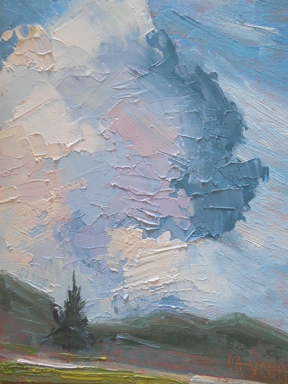 Wall Art Canvas Small Landscape Art Palette Knife Painting Etsy