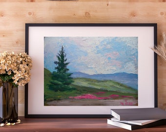 Original Oil Painting, Blue Ridge Mountain Landscape , Carolina Home Wall Decor, Rustic Cabin Artwork, Asheville Scene