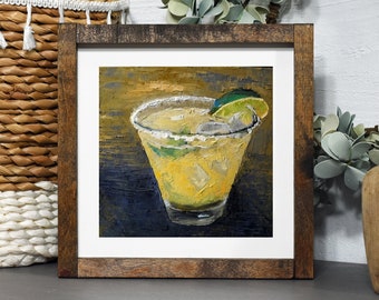 Cocktail Still Life, Giclee Print of Painting, Canvas or Art Paper, Cafe and Home Bar Wall Art, Choose Your Size, Free Proof