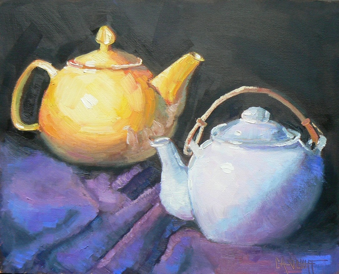Still Life Painting Teapot Still Life Original Oil Teapot Etsy