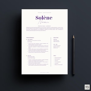 Resume Template CV Cover letter| Clean Bold Professional Minimalist Modern Resume | Canva Template
