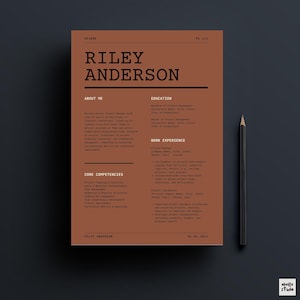 Resume Template CV Cover letter| Clean Bold Professional Minimalist Modern Resume | Canva| Creative Student Internship IT Graphic Media