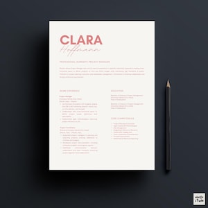 Resume Template CV Cover letter | Clean Bold Professional Minimalist Modern Resume | Canva| Creative Student Internship IT Graphic Media