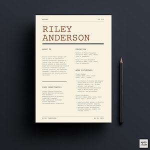 Resume Template CV Cover letter| Clean Bold Professional Minimalist Modern Resume | Canva| Creative Student Internship IT Graphic Media