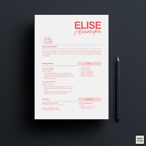 Modelo de currículo CV Carta de apresentação | Currículo moderno minimalista profissional limpo e ousado | Canva | Estágio criativo para estudantes de TI Mídia gráfica