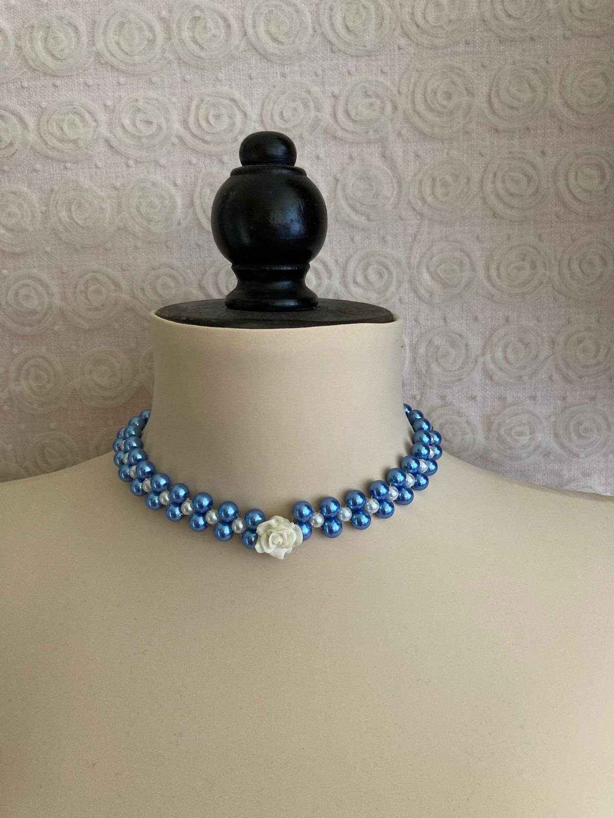 Collier Fantaisie Artisanal - Perles Multicolores En Verre - Collier Ras De Cou - Neuf Sans Emballage