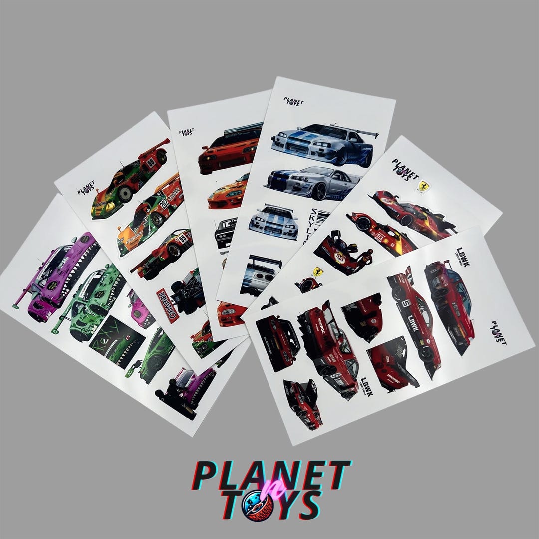 Waterproof Car Sticker Sheets (4x7 Size of Sheet) Variety of Models and ...