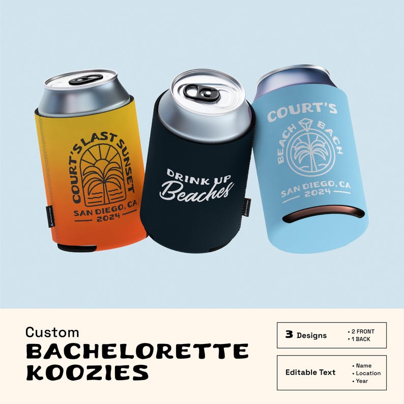 Custom Bachelorette Party Koozie Designs Digital Download