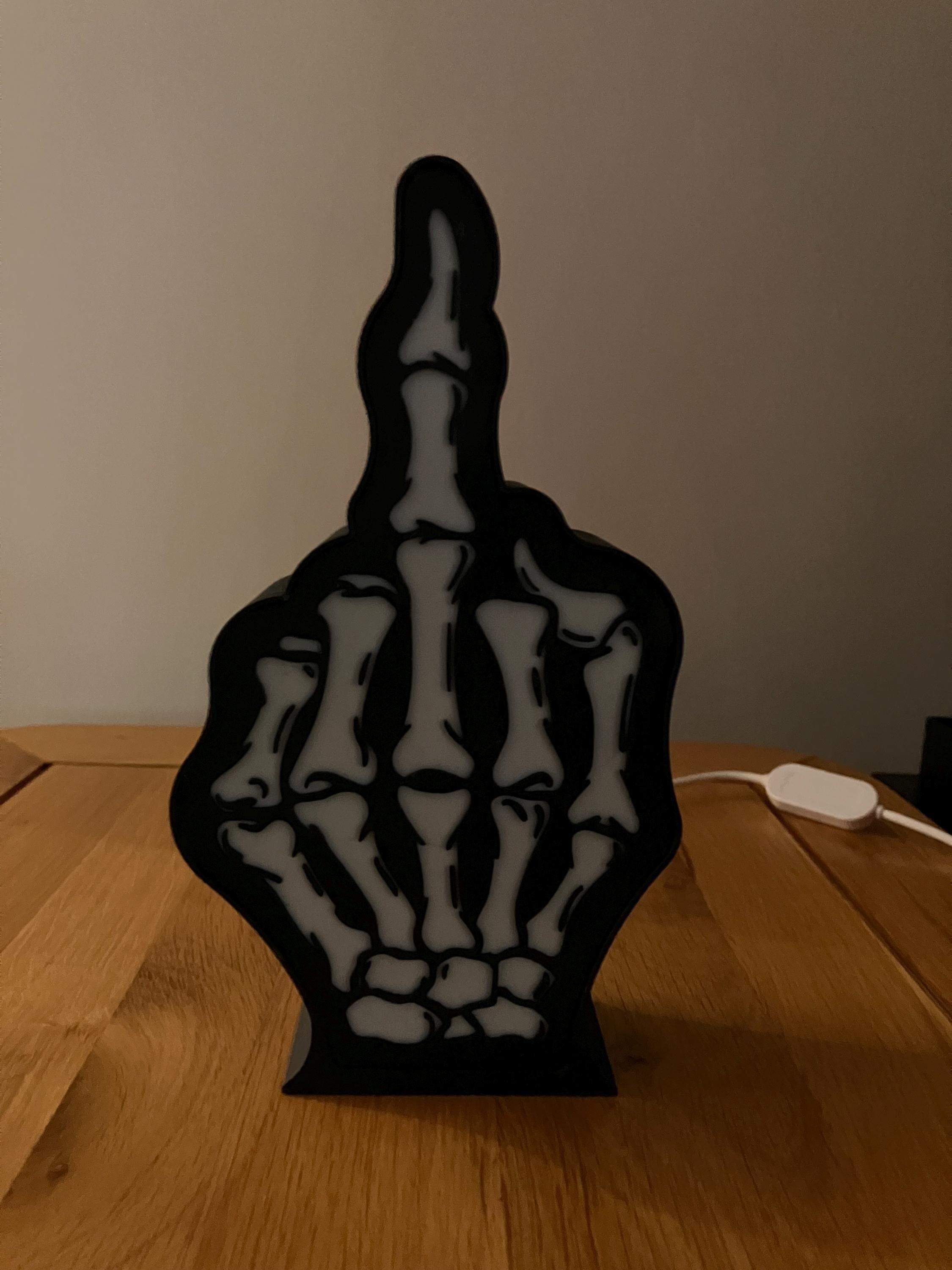 Skeleton Middle Finger LED Lamp - USB LED Lamp - Desk or Gaming Light ...