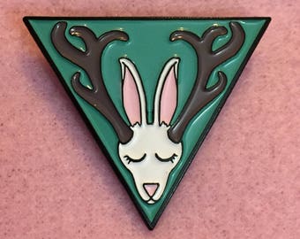 Jackalope Emaille Pin