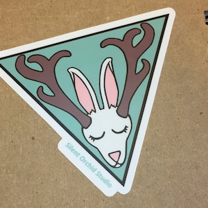 Jackalope die-cut sticker