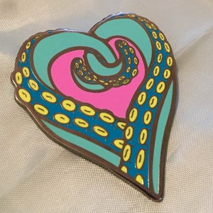Tentacle Heart enamel pin