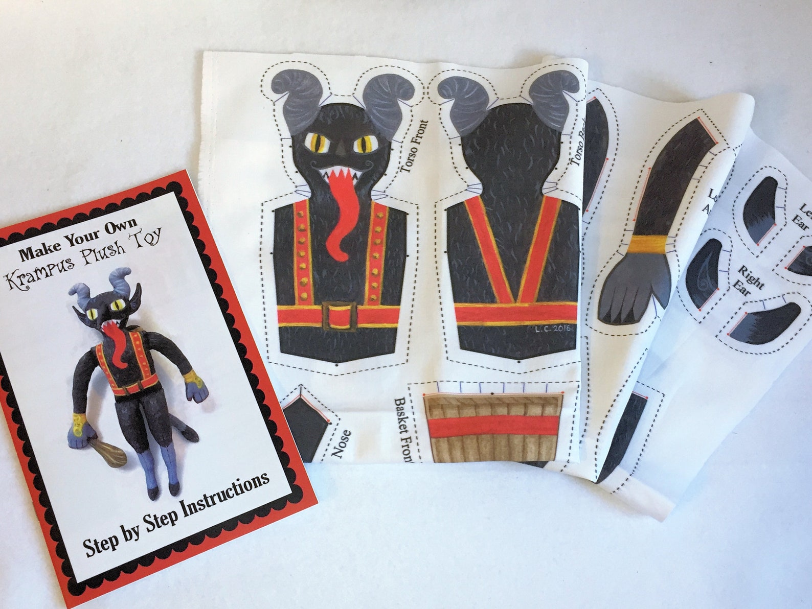 Krampus plush toy fabric and instructions DIY