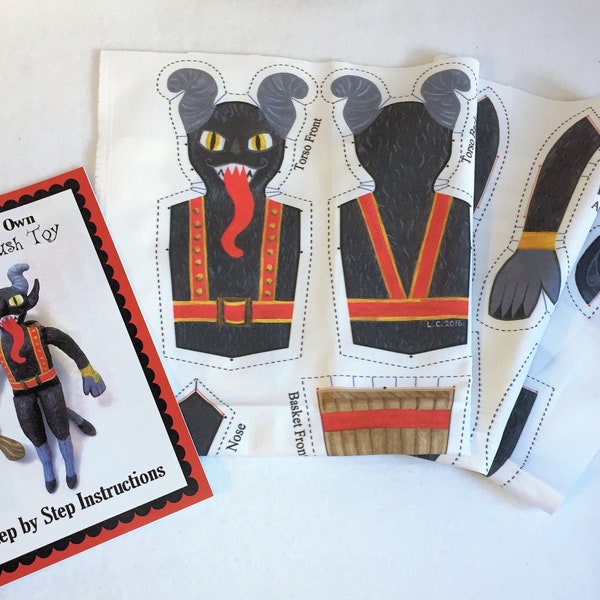 Krampus plush toy fabric and instructions DIY