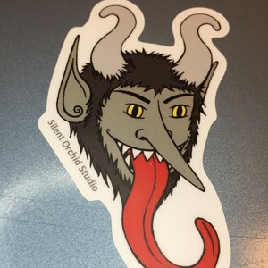 Krampus die-cut sticker image 2