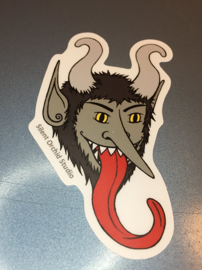 Krampus die-cut sticker image 2