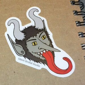 Krampus die-cut sticker image 1