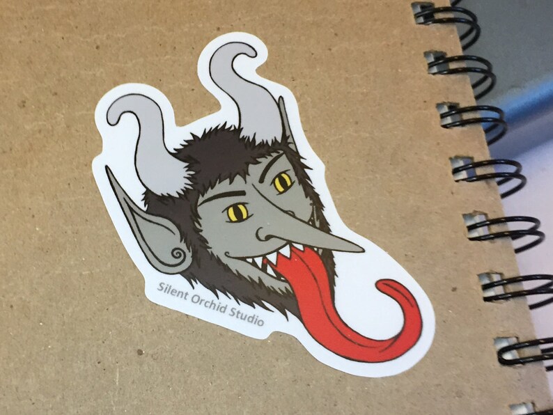 Krampus die-cut sticker image 1