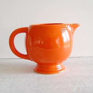 Vintage Orange Fiestaware Ice Lip Pitcher, 1940s Pottery