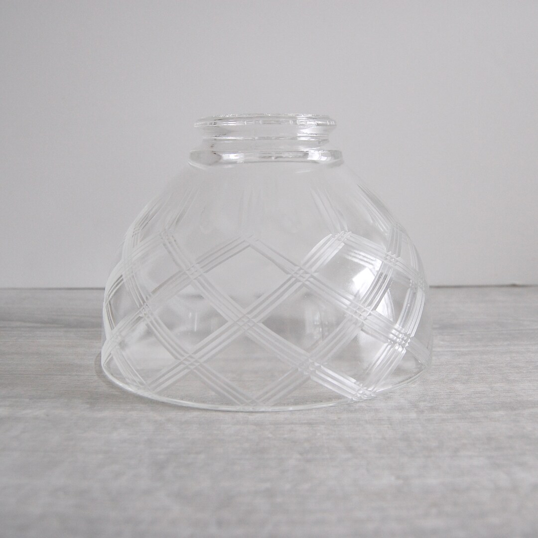 Cut Crystal Light Shade, Vintage Cut Crystal Lamp Shade, Vintage Cut