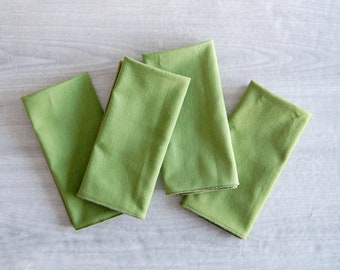 green cloth napkins,4 vintage cloth napkins, vintage green cloth napkins, vintage olive green cloth napkins, vintage table linens, avocado