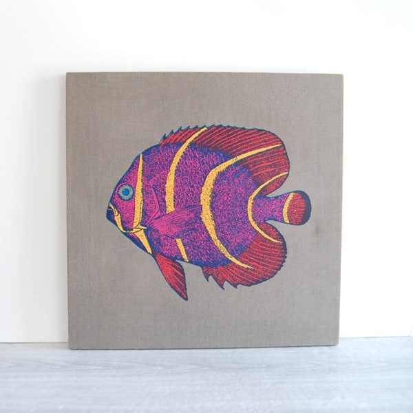 fish screenprint, vintage fish print, vintage fish screenprint, vintage Wayne Davies print, vintage pop art, vintage pop art screen print