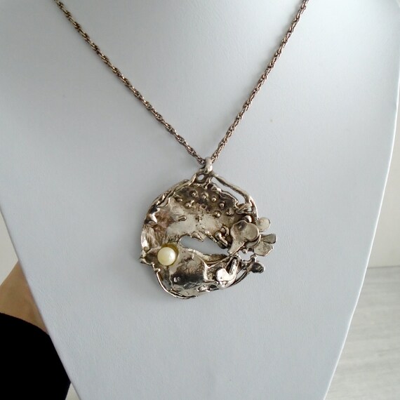 brutalist hobe necklace, vintage brutalist necklac