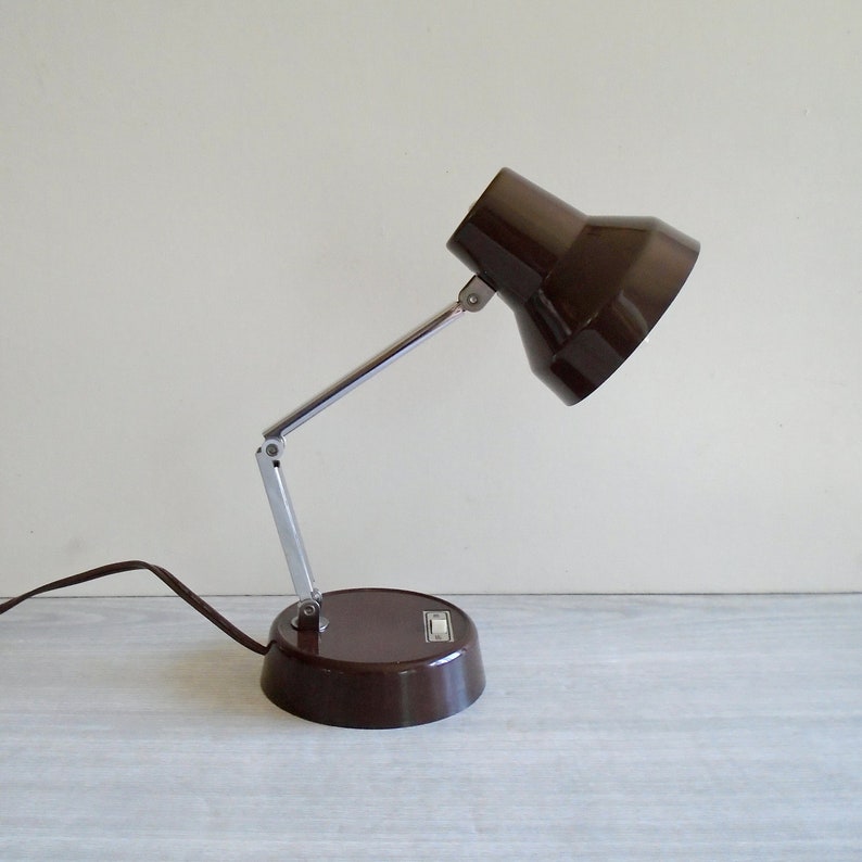 Brown Task Lamp Vintage Desk Image 0