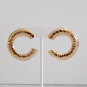 gold earrings, vintage gold earrings, vintage large gold hoop earrings, vintage gold statement earrings, vintage 90s statement earrings